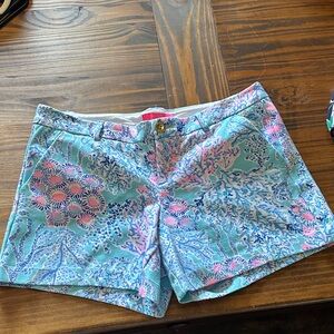 Lilly Pulitzer Blue and Pink Women's stretch Shorts